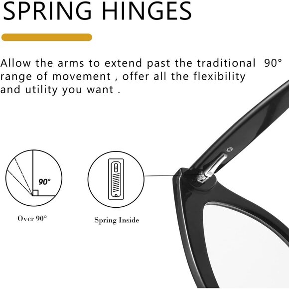 Women Cat Eye Fake Glasses Computer Glasses Anti Glare & UV - Picture 2 of 5